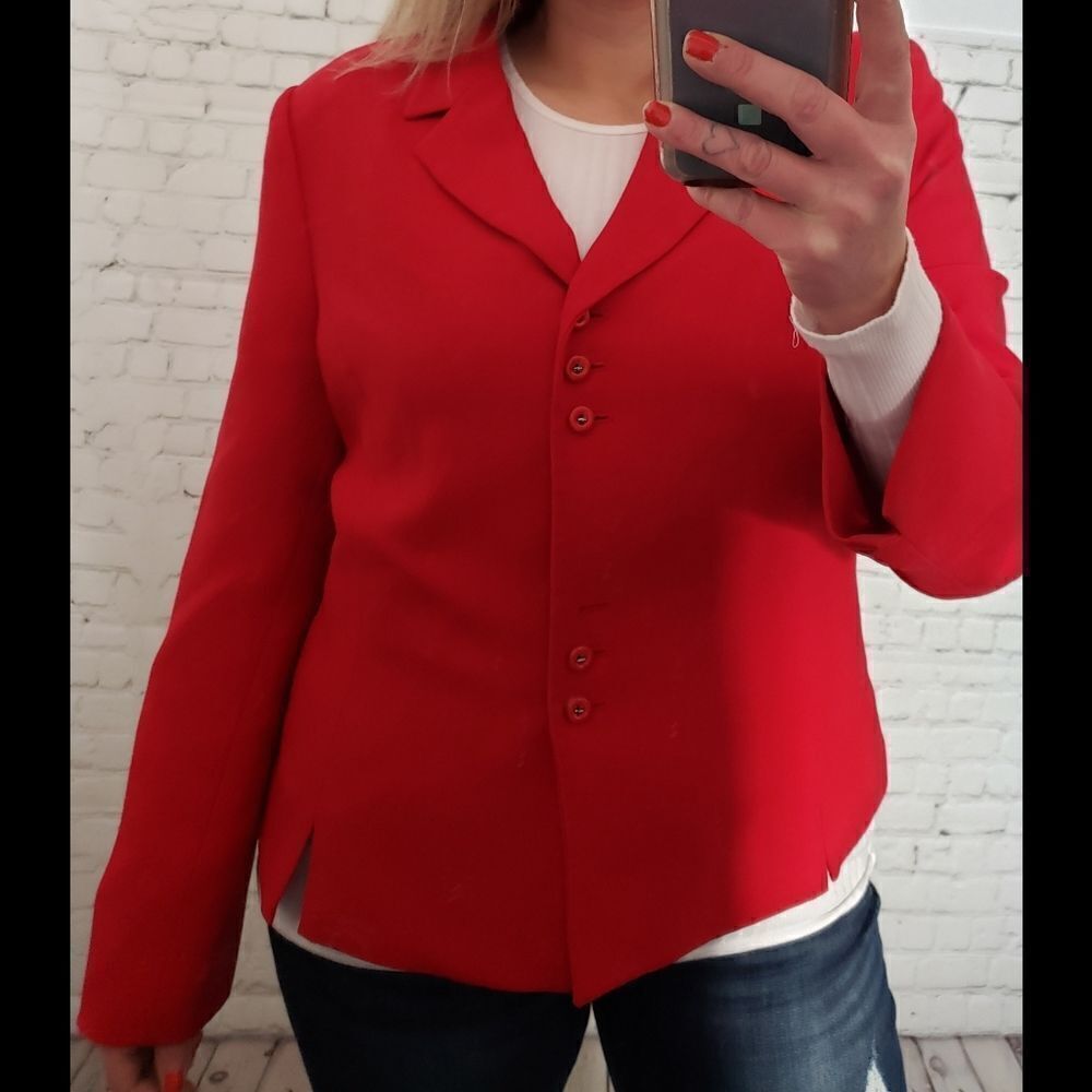 Vintage 80s Bright Red Blazer Jacket